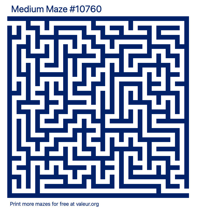 Free Printable Medium Maze number 10760