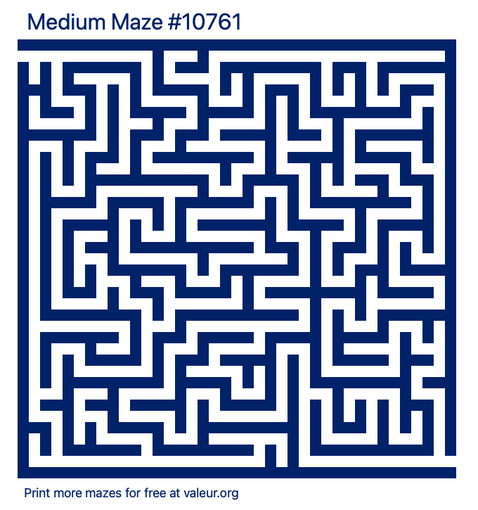 Free Printable Medium Maze number 10761