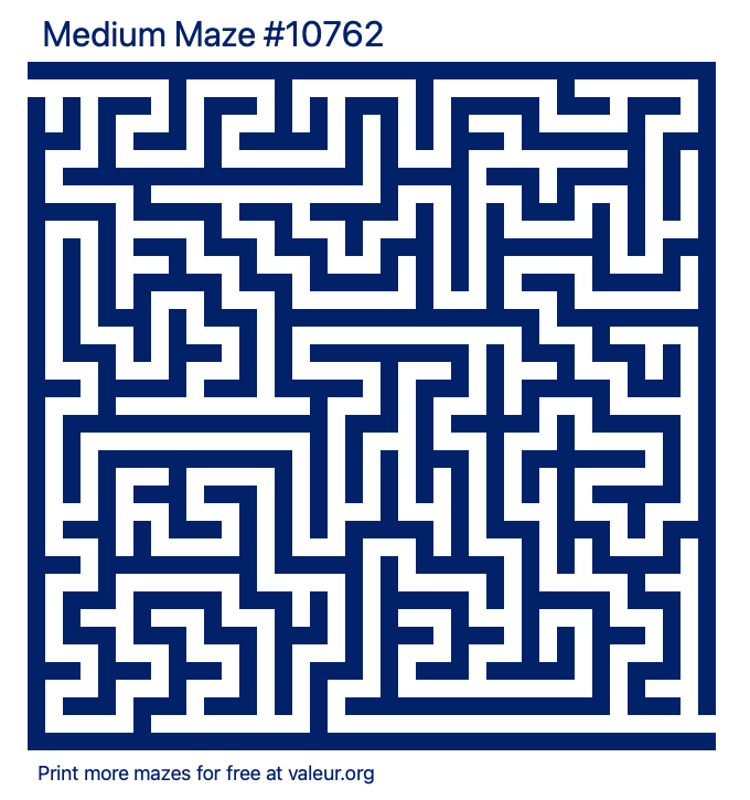 Free Printable Medium Maze number 10762
