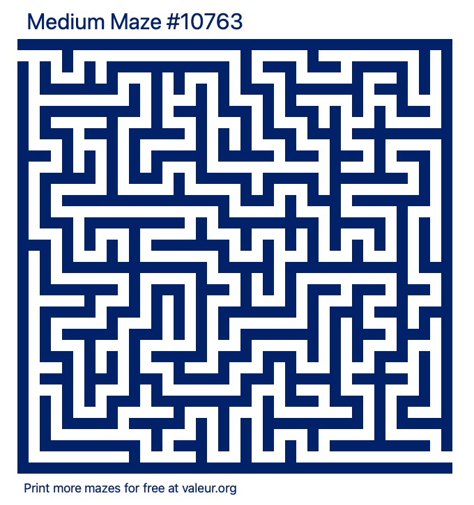 Free Printable Medium Maze number 10763