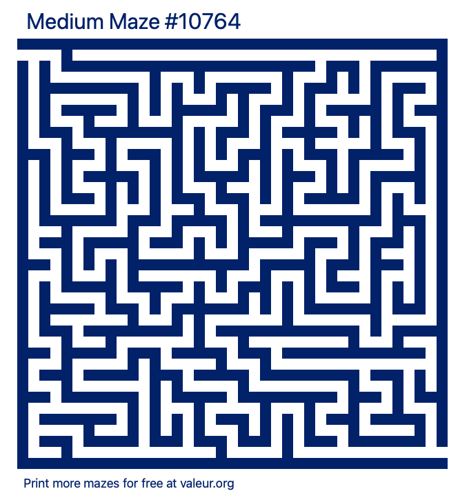 Free Printable Medium Maze number 10764