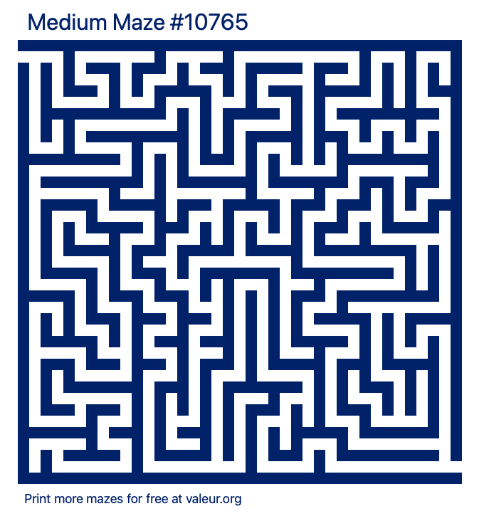 Free Printable Medium Maze number 10765