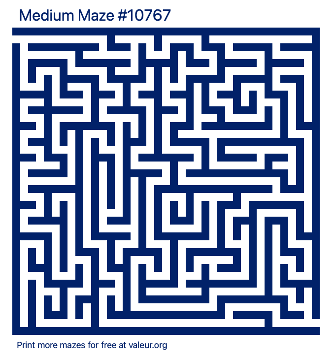 Free Printable Medium Maze number 10767