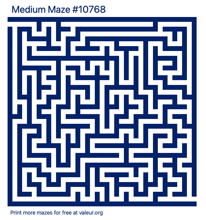 Free Printable Medium Maze number 10768