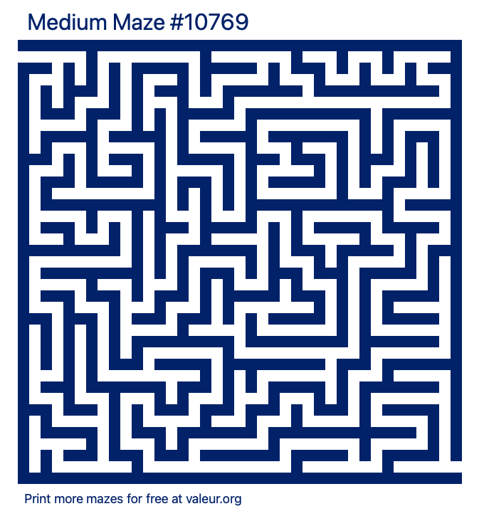 Free Printable Medium Maze number 10769