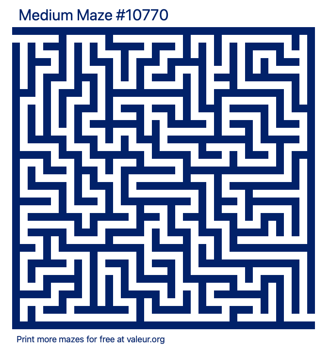 Free Printable Medium Maze number 10770