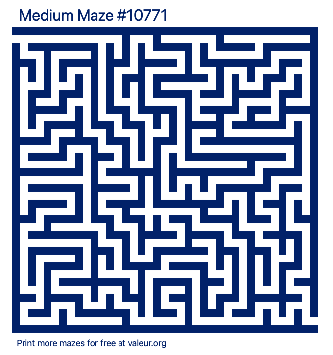 Free Printable Medium Maze number 10771