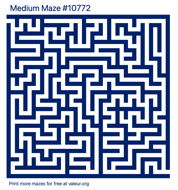 Free Printable Medium Maze number 10772