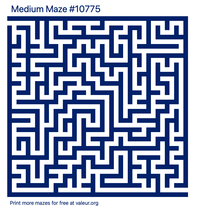 Free Printable Medium Maze number 10775