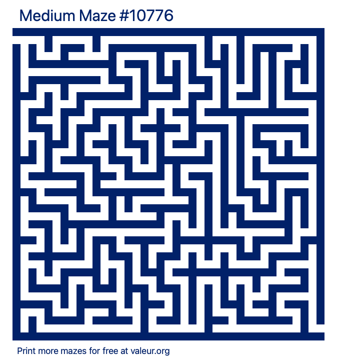 Free Printable Medium Maze number 10776