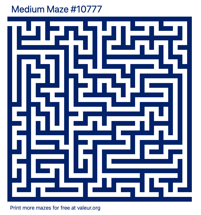 Free Printable Medium Maze number 10777