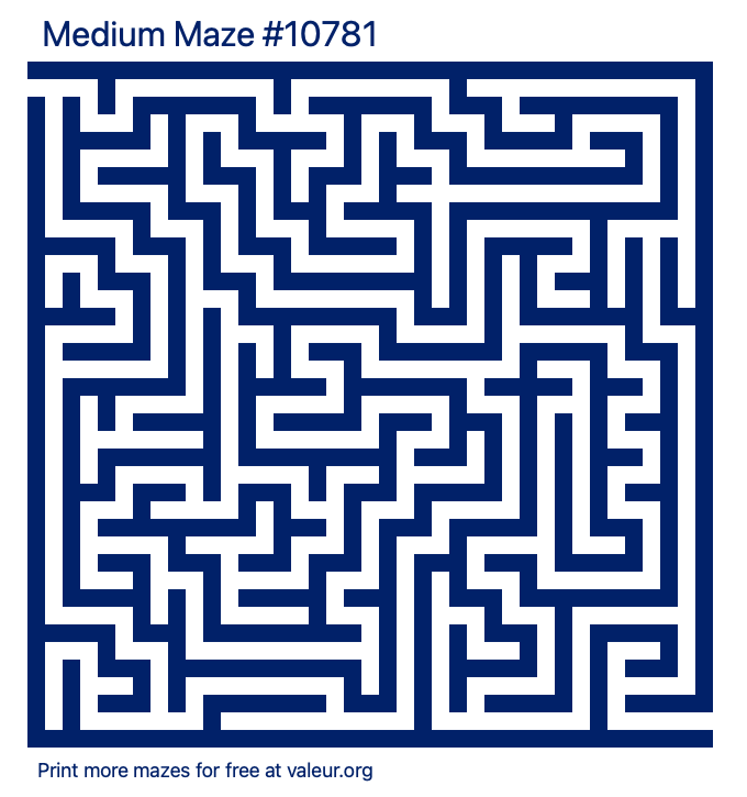 Free Printable Medium Maze number 10781