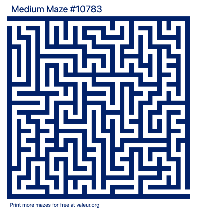 Free Printable Medium Maze number 10783