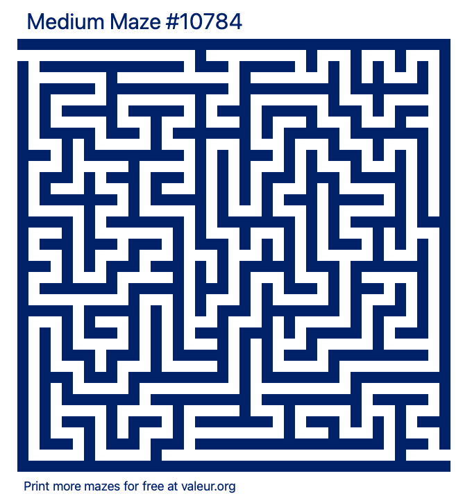 Free Printable Medium Maze number 10784
