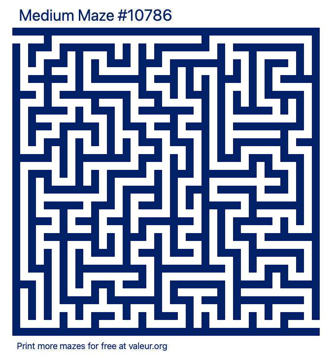 Free Printable Medium Maze number 10786