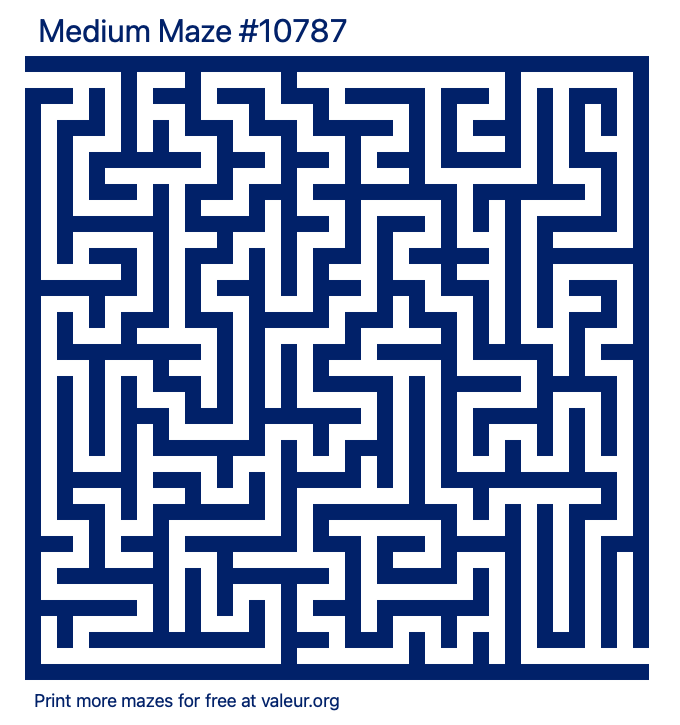 Free Printable Medium Maze number 10787