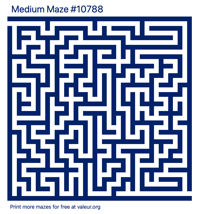 Free Printable Medium Maze number 10788