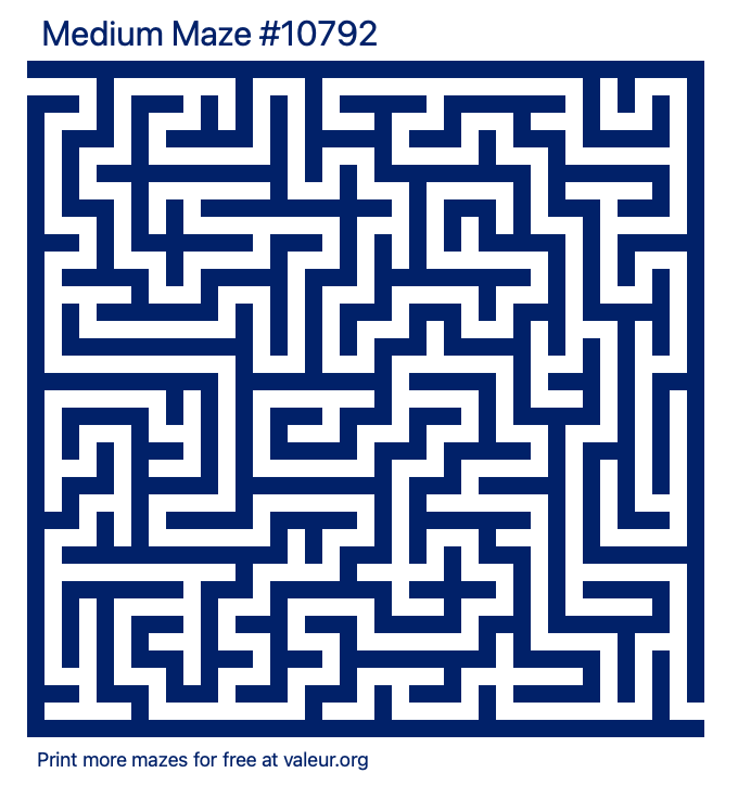 Free Printable Medium Maze number 10792