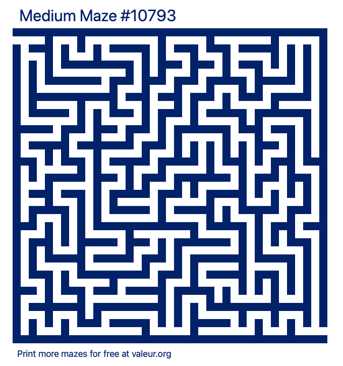 Free Printable Medium Maze number 10793