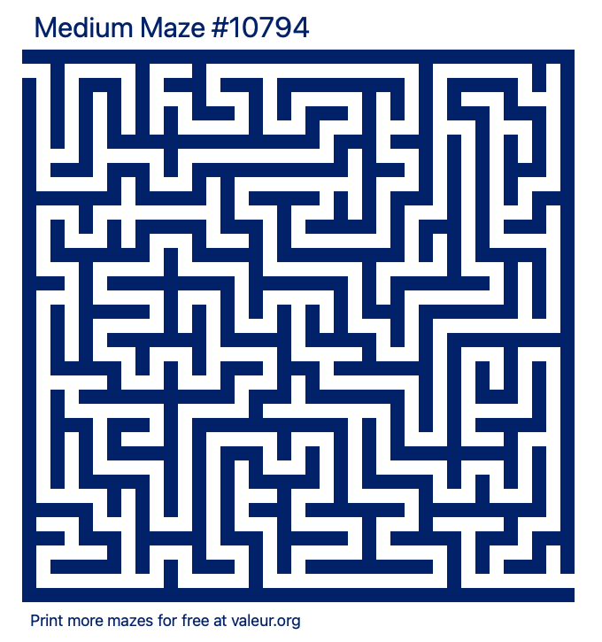 Free Printable Medium Maze number 10794
