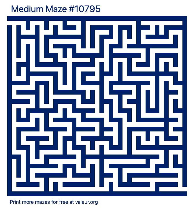 Free Printable Medium Maze number 10795