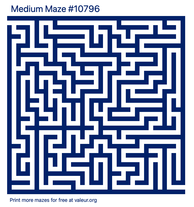 Free Printable Medium Maze number 10796