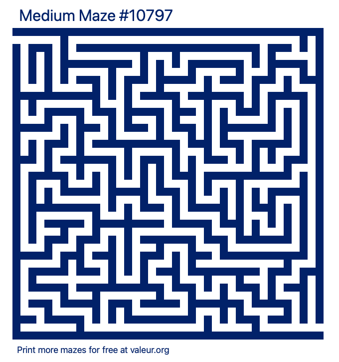 Free Printable Medium Maze number 10797