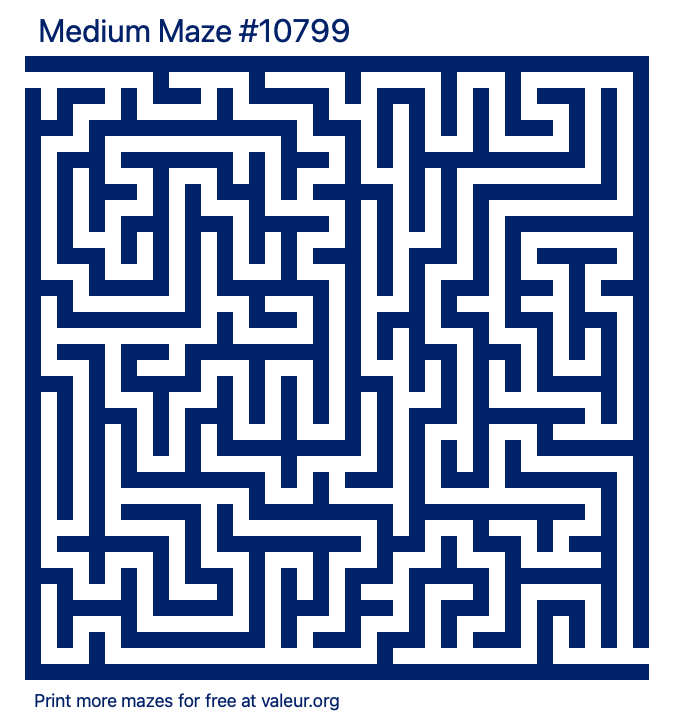 Free Printable Medium Maze number 10799