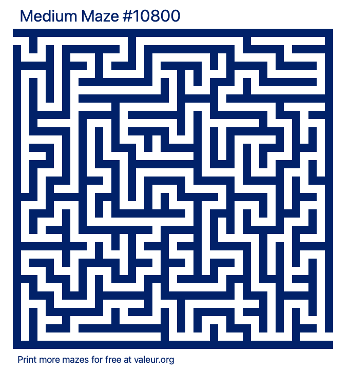 Free Printable Medium Maze number 10800