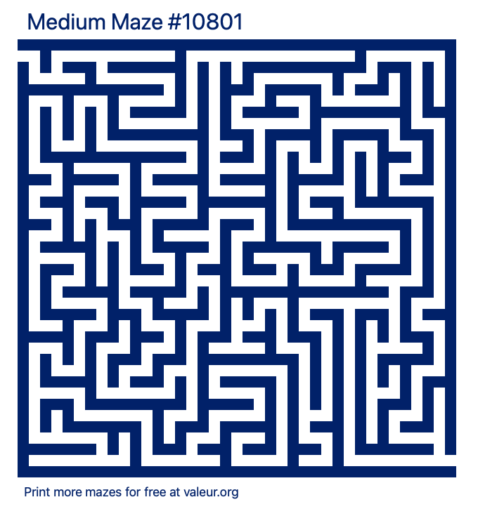 Free Printable Medium Maze number 10801