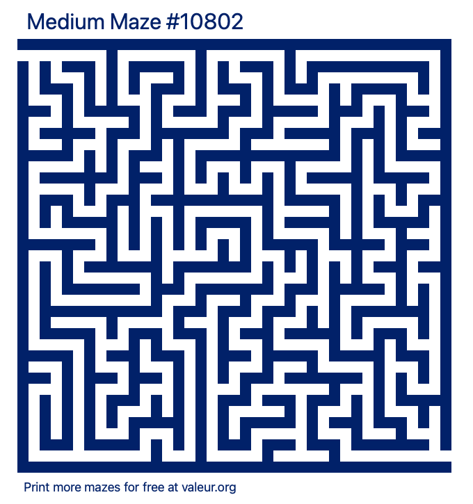 Free Printable Medium Maze number 10802