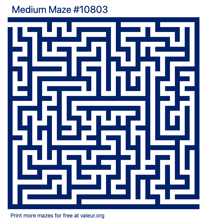 Free Printable Medium Maze number 10803
