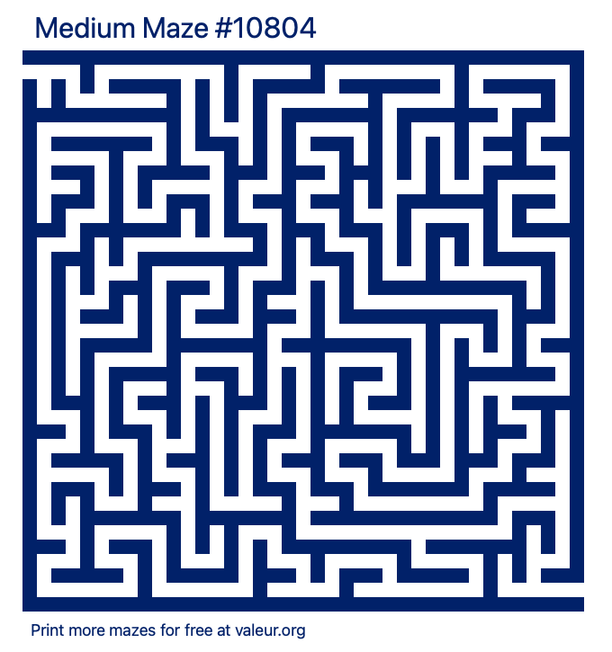 Free Printable Medium Maze number 10804