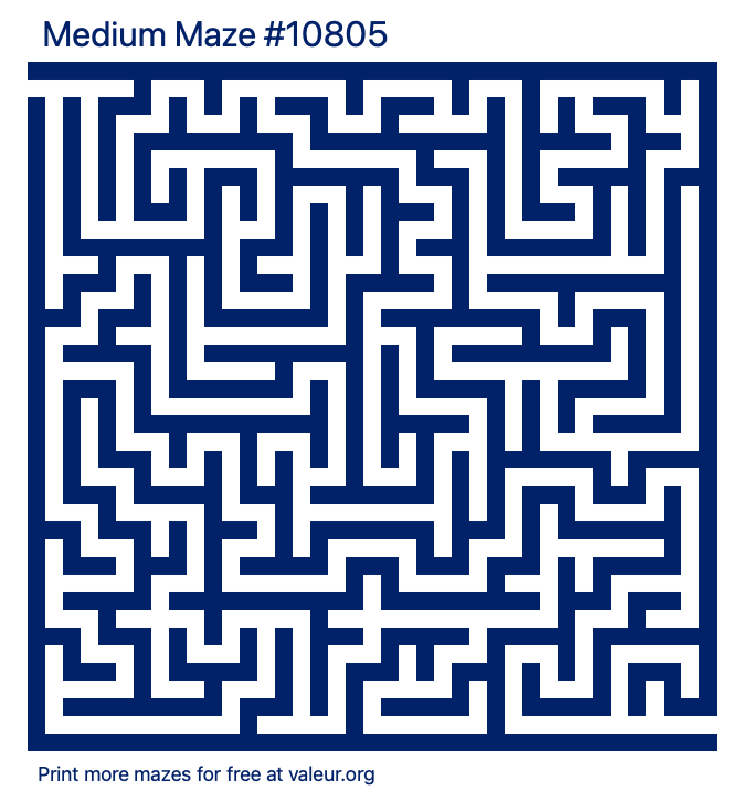 Free Printable Medium Maze number 10805