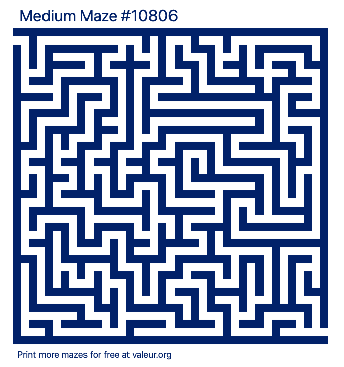 Free Printable Medium Maze number 10806