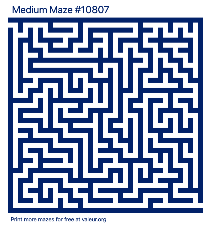 Free Printable Medium Maze number 10807
