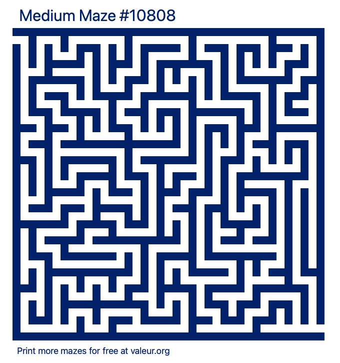 Free Printable Medium Maze number 10808