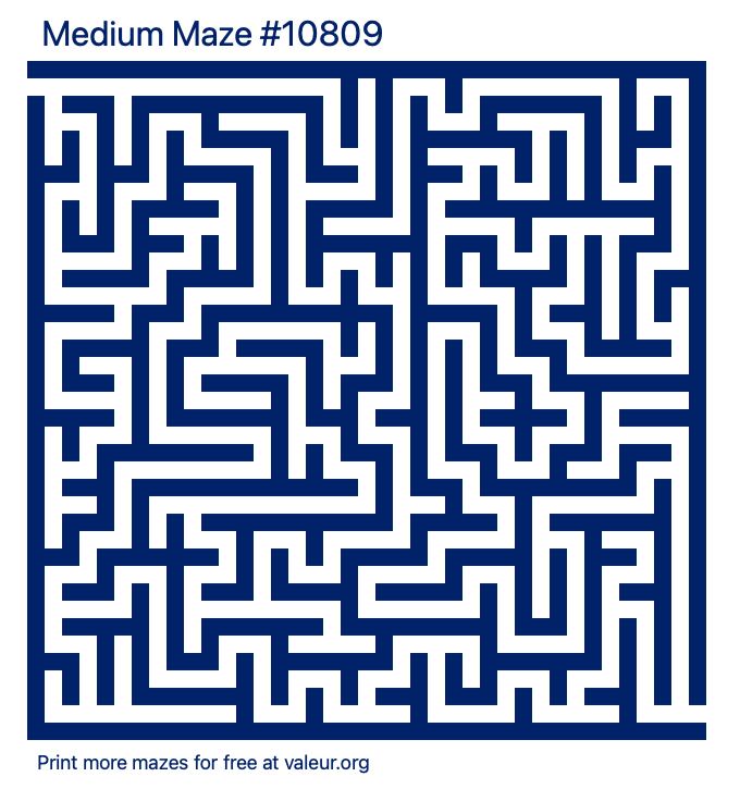 Free Printable Medium Maze number 10809