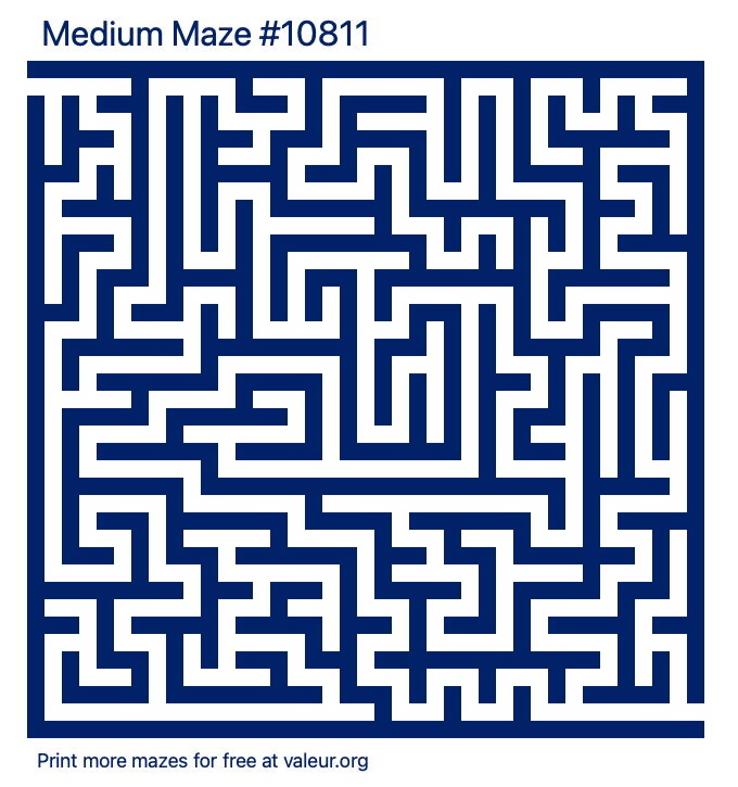 Free Printable Medium Maze number 10811