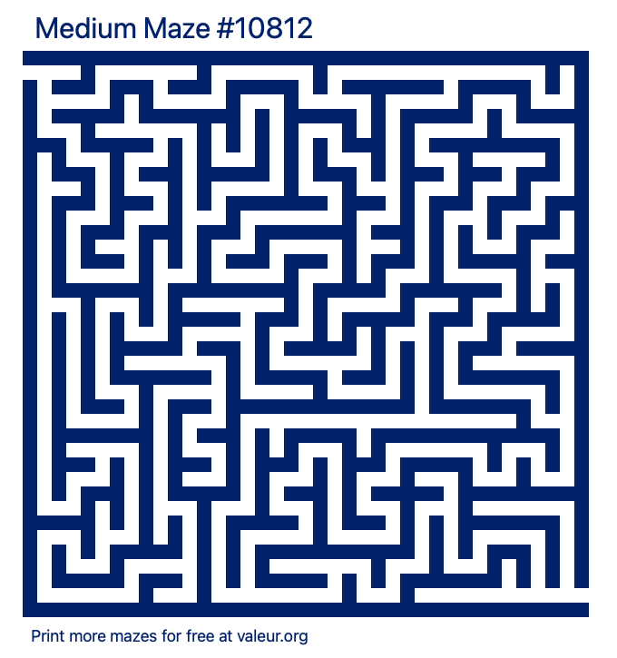 Free Printable Medium Maze number 10812