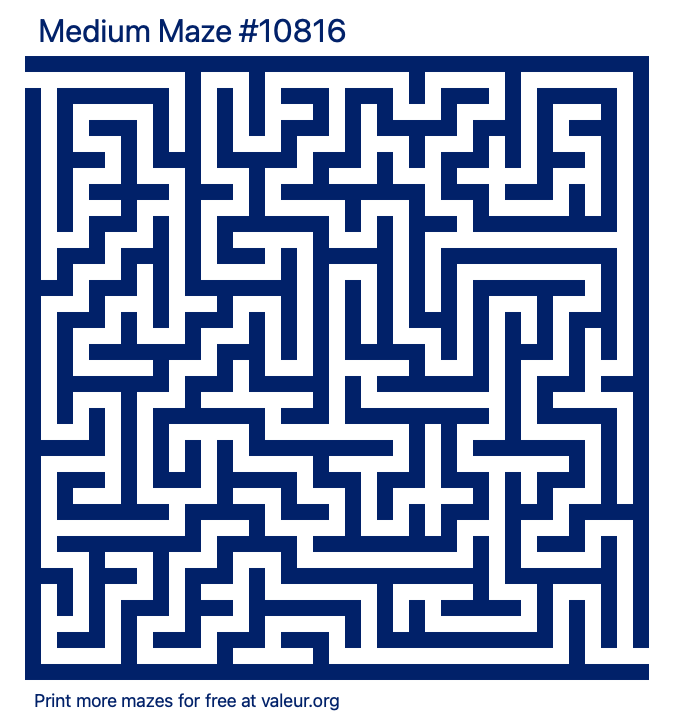 Free Printable Medium Maze number 10816