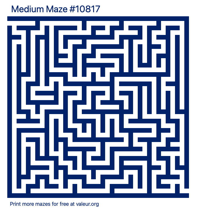 Free Printable Medium Maze number 10817