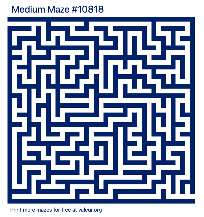 Free Printable Medium Maze number 10818