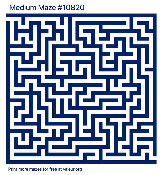 Free Printable Medium Maze number 10820