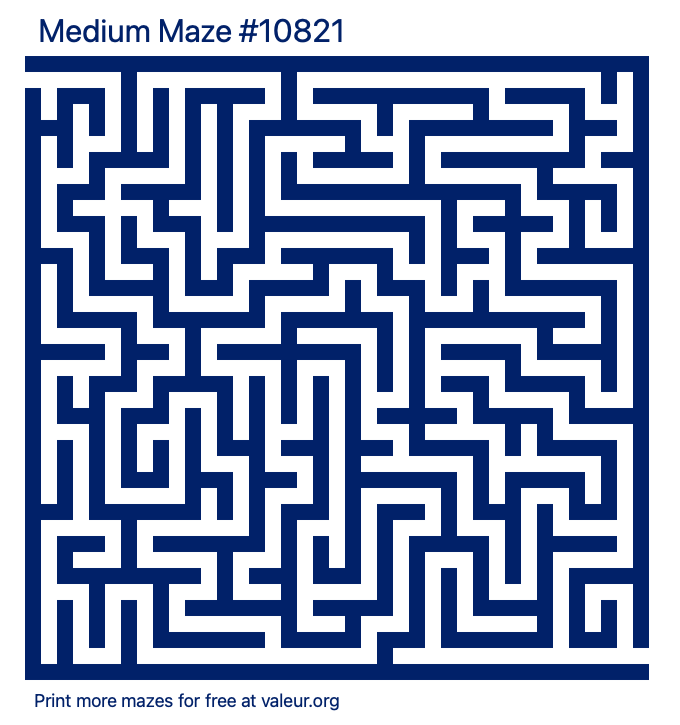 Free Printable Medium Maze number 10821