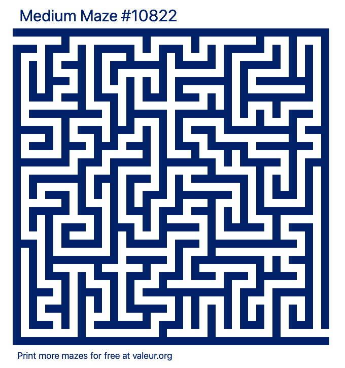 Free Printable Medium Maze number 10822