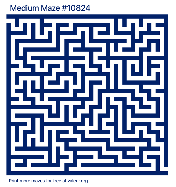 Free Printable Medium Maze number 10824