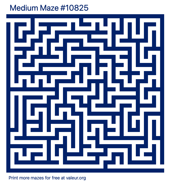 Free Printable Medium Maze number 10825