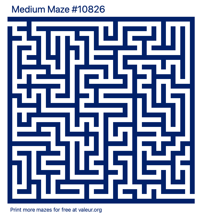 Free Printable Medium Maze number 10826