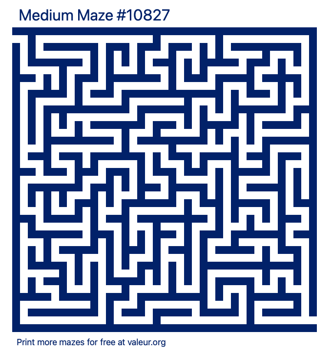 Free Printable Medium Maze number 10827